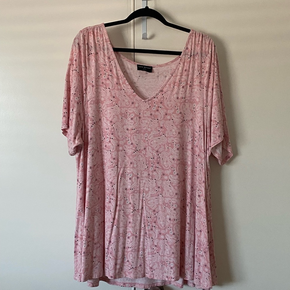 Lane Bryant Pink Short Sleeve Relaxed Tunic, used